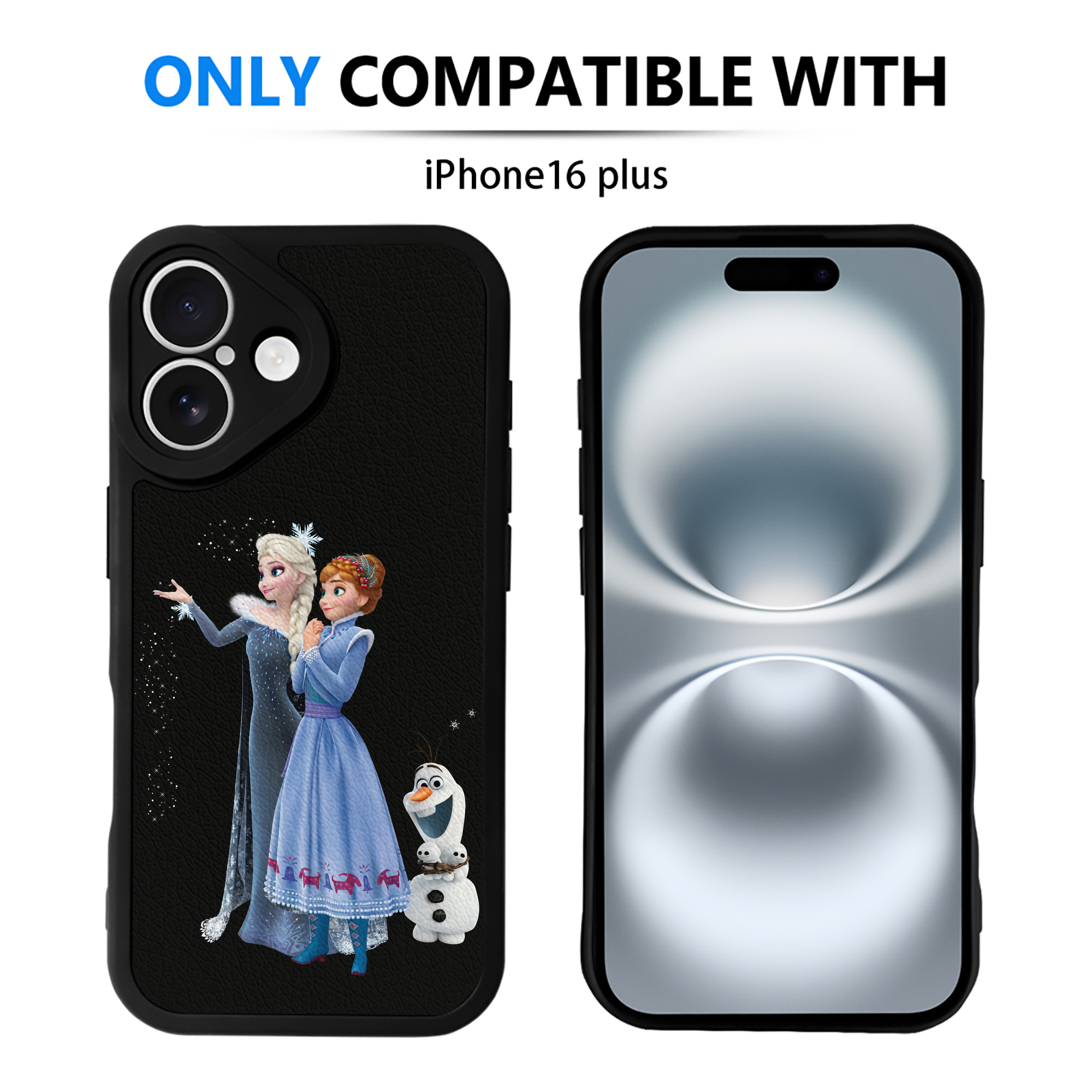 （画像用） アナと雪の女王 アンナ エルサ Frozen Anna Elsa 【iPhone 16シリーズ対応】シリコンスマホケース（レザー調） 材質：シリコン